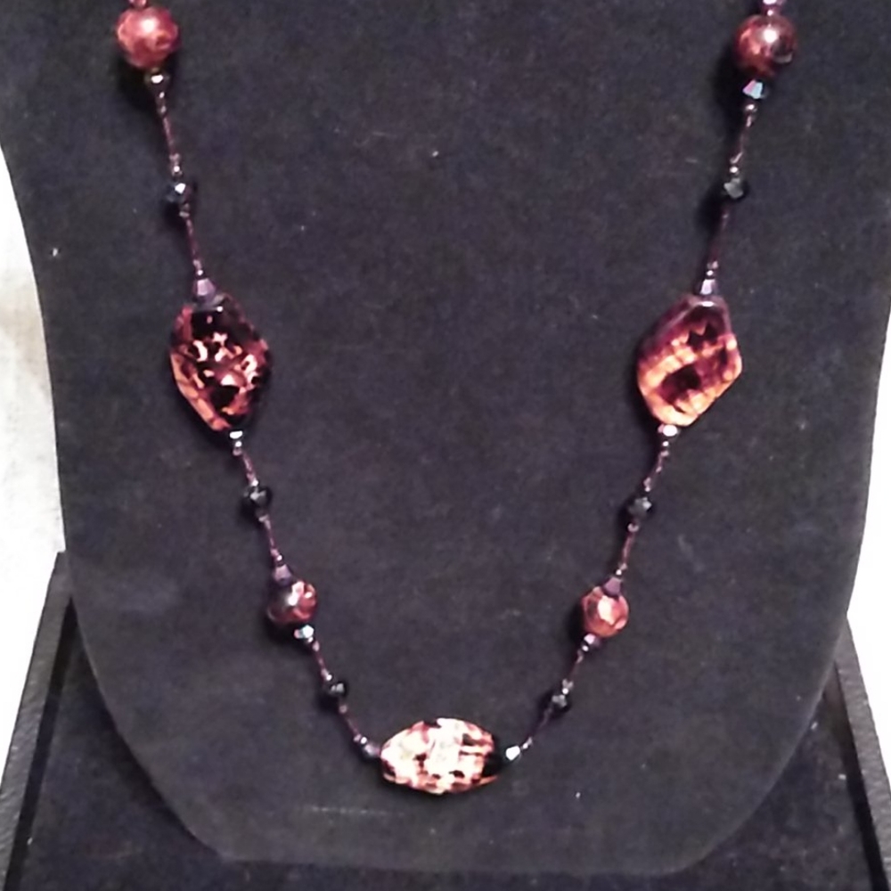Tigers Eye necklace+ earrings